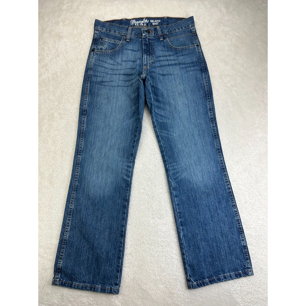Vintage Wrangler Bootcut Jeans Mens 31x30 Blue Denim Relaxed Fit Retro Comfort